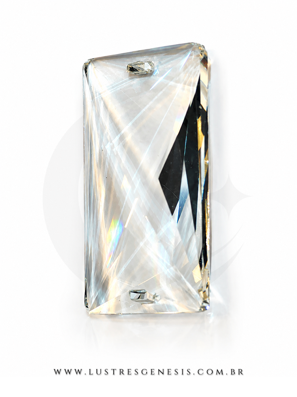 Placa reta de cristal K9 para lustre e Feng-Shui, 54mm, unidade única. Lustres Gênesis loja online de Lustres e Iluminação Decorativa